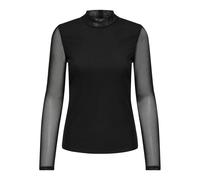 Only T-shirt manches longues Erica Life – col montant, détails en maille – Noir M