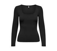 ONLY T-shirt Onlea L/S Deep Neck Manches longues Noir Taille S Femme