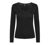 PIECES Pcbarbera Ls Lace Noos BC Top pour Femme, Noir, L