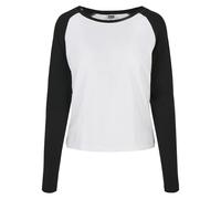 Urban Classics Haut Manches Longues Raglan Contrastantes Femme T-Shirt Manches Longues Blanc/Noir XL