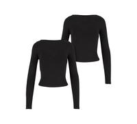 Urban Classics Ruffled Super Slim Long Sleeve T-shirt 2 Units Noir 2XL Femme