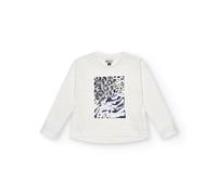 T-Shirt Manches Longues Fille en Blanc avec imprimé Abstrait et Appliques Brillantes Collection The Land of Ice (Taille 16 Ans)