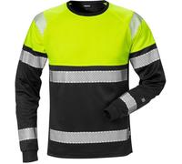 Fristads T-shirt haute visibilité T-shirt manches longues Cl. 1 7519 THV jaune/noir de sécurité XXL