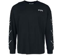 T-shirt manches longues Gothic de Black Blood by Gothicana - Haut avec Imprimés Cœur & Épée - M à XXL - pour Homme - noir XL