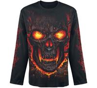 Spiral Skull Lava Homme T-Shirt Manches Longues Noir XL 100% Coton Regular/Coupe Standard