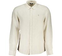 T-shirt manches longues homme Beige : coupe regular, rayé, coton bio, taille : S Couleur : Beige