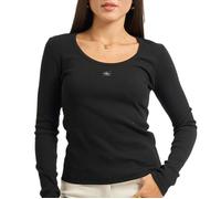 T-Shirt Manches Longues Noir Femme Calvin Klein Jeans Woven M