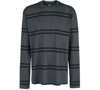 T-shirt manches longues noir - URBAN CLASSICS - Oversized Striped Longsleeve - Homme XL