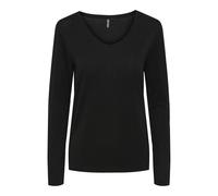 PIECES Pcbillo Ls T-shirt À Col en V Lurex Stripes Noos Femme T-shirt, Noir/Rayures : Lurex Noir, L