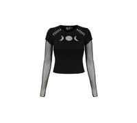 T-shirt manches longues Rockabilly de Hell Bunny - NOX TOP - XS à 4XL - pour Femme - noir 3XL