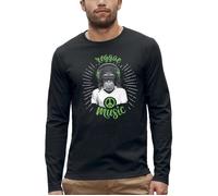 T-shirt manches longues SINGE CASQUE DJ - REGGAE MUSIC - PEACE AND LOVE - PIXEL EVOLUTION - Homme XS