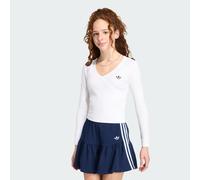T-shirt MANCHES LONGUES SLIM MINI CÔTELÉ CACHE-CŒUR White 13-14A