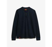 Superdry Vintage Textured Grandad Long Sleeve T-shirt Bleu S Homme