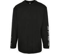 T-shirt manches longues - URBAN CLASSICS - Oversized - Imprimé caractères chinois - 100% coton - Noir M