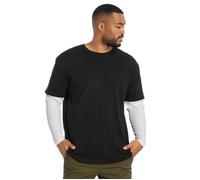 Urban Classics Oversized Shaped Double Layer Ls Tee T-Shirt, Multicolore (Black/White 00826), XX-Large Homme