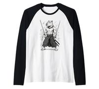 T-shirt manga Capybara Samurai Sketch Style Warrior Manche Raglan