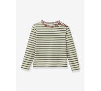 T-shirt marinière fille tissu Liberty coton biologique CYRILLUS rose imprimé 12A