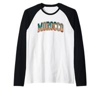 T-Shirt Maroc Vintage - Souvenir de Voyage Marocain Rétro Manche Raglan