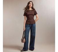 T-shirt marron avec ceinture à la taille, pull ajustable, business formel, vacances, décontracté, rue, trajet, rendez-vous, décontracté, sportif, campagne, quotidien, bureau, amincissant, élégant, sex