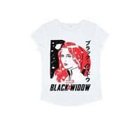 T-shirt Marvel - 20MARF00013A-162 - Women's Black Drawn Widow Rolled Sleeve T-Shirt S