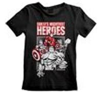 T-shirt Marvel Comics Earth's Mightiest Heroes noir pour enfant : 9-11 ans Noir G