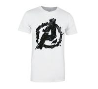 T-Shirt - MARVEL - Les Vengeurs - Manches Courtes - Blanc - Imprimé Logo Avengers L