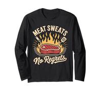 T-Shirt Meat Sweats No Regrets Steak Bacon Pork Lovers Manche Longue