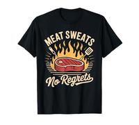 T-Shirt Meat Sweats No Regrets Steak Bacon Pork Lovers T-Shirt