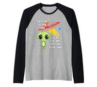 T-Shirt Meet Me At The Lake Alien Spaceship Manche Raglan