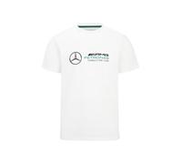 T-Shirt - MERCEDES AMG PETRONAS - Big Logo - Blanc - Manches courtes - Col classique S