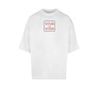 T-shirt Merchcode Frida Kahlo - Pixels viva la vida Huge Blanc M