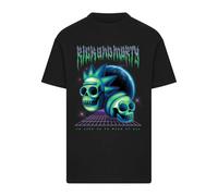 Merchcode T-Shirt 'Rick & Morty Skull' bleu roi / vert clair / violet / noir, Taille S