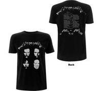 METALLICA - 4 FACES BLACK T-Shirt, Front & Back Print X-Large