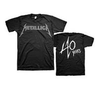 Metallica 40th Anniversary Songs Logo Homme T-Shirt Manches Courtes Noir XL