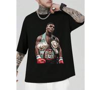 T-shirt Mike Tyson, champion de boxe, en coton doux, col rond, coupe confortable, motif graphique. T-shirt imprimé pour hom me en pur coton - confortable, doux, respirant et frais. Matière : 220 g/m² 