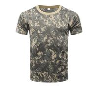 T-Shirt Militaire Homme Respirant Manches Courtes Tops Tactique Camouflage T-Shirt Outdoor Sport Homme Chemise Militaire à Séchage Rapide Tee Shirt à Col Round pour L'Alpinisme Hauts Coupe Régulière