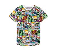 T-Shirt Minecraft Overworld Steve Creeper Garçon Chemise à Manches Courtes