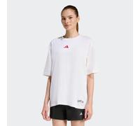 T-SHIRT MINI EMBROIDERY OVERSIZED GRAPHIC White / Pure Ruby XS