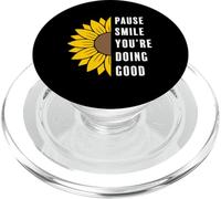 T-Shirt Minimaliste avec Citation Tournesol Pause Smile You're Doing Good PopSockets PopGrip pour MagSafe