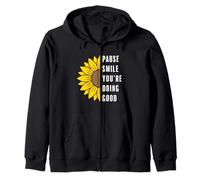 T-Shirt Minimaliste avec Citation Tournesol Pause Smile You're Doing Good Sweat à Capuche
