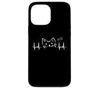 T-shirt minimaliste chat mignon battement de cœur Coque pour iPhone 13 Pro Max