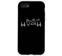 T-shirt minimaliste chat mignon battement de cœur Coque pour iPhone SE (2020) / 7 / 8