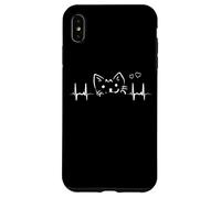 T-shirt minimaliste chat mignon battement de cœur Coque pour iPhone XS Max