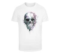 T-shirt Mister Tee Colorful Skull Blanc S