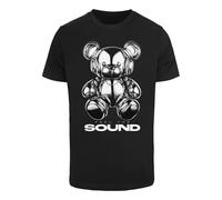 Mister Tee T-Shirt 'Feel The Sound Chrome Bear' gris / noir / blanc, Taille M