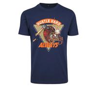 T-shirt Mister Tee hustle hard always Bleu L