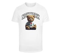 T-shirt Mister Tee New York College Bear Blanc L