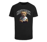 Mister Tee T-Shirt 'New York College Bear' marron / rouge sang / noir / blanc, Taille XS
