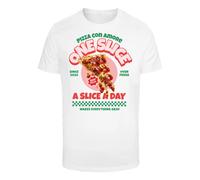 T-shirt Mister Tee Pizza Amore Blanc S