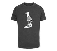 Mister Tee T-Shirt gris foncé / noir / blanc, Taille L
